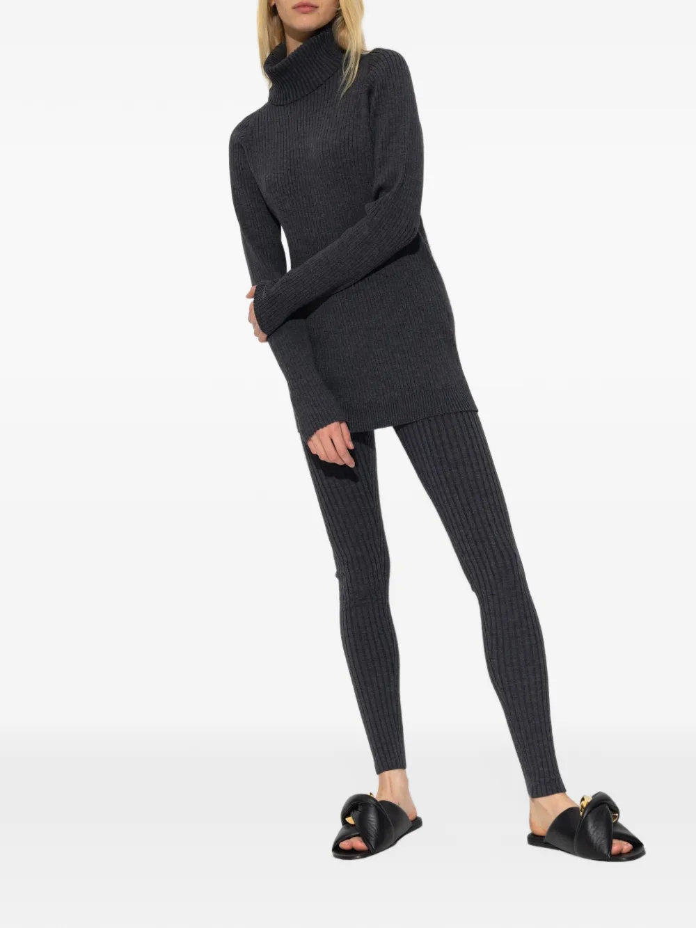 TOTEME ribbed-knit leggings Grijs