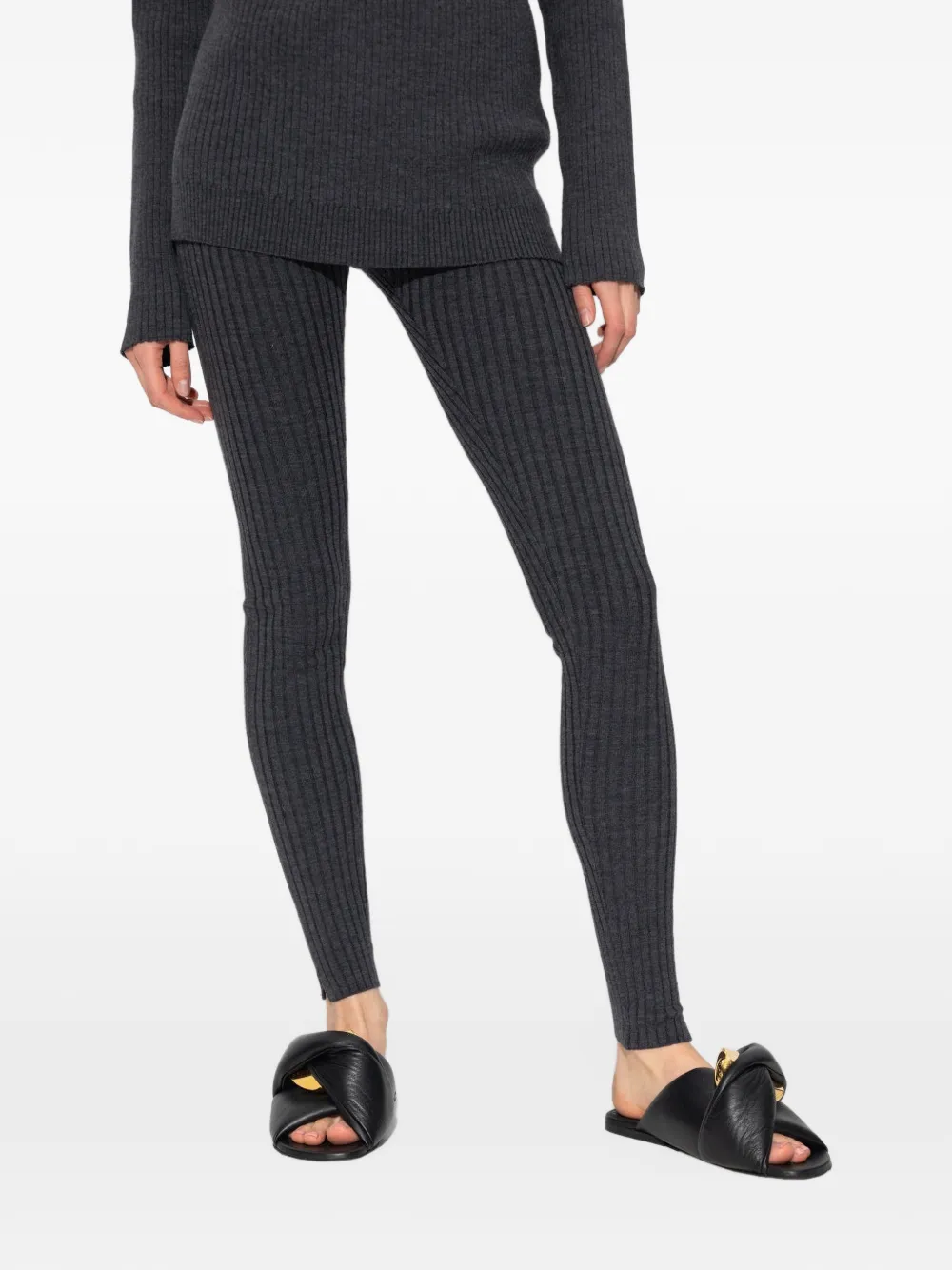 TOTEME ribbed-knit leggings Grijs