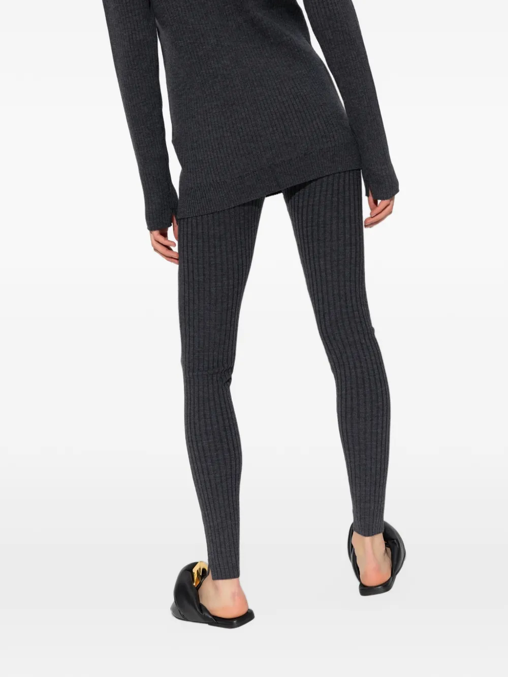 TOTEME ribbed-knit leggings Grijs
