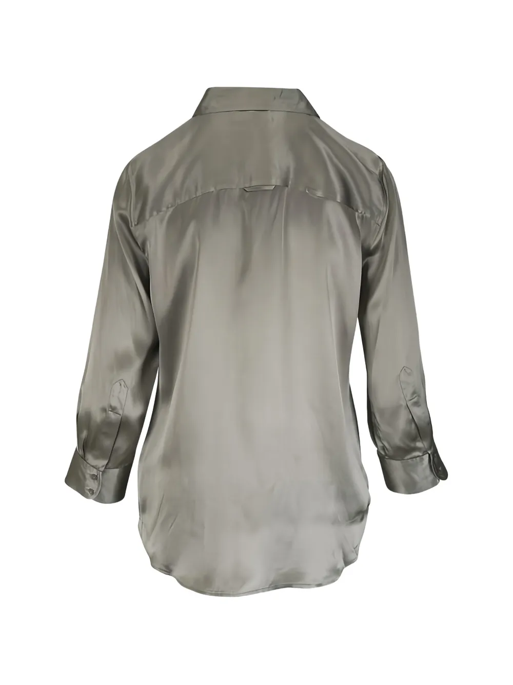 L'Agence Dani satin-finish long-sleeve shirt Groen