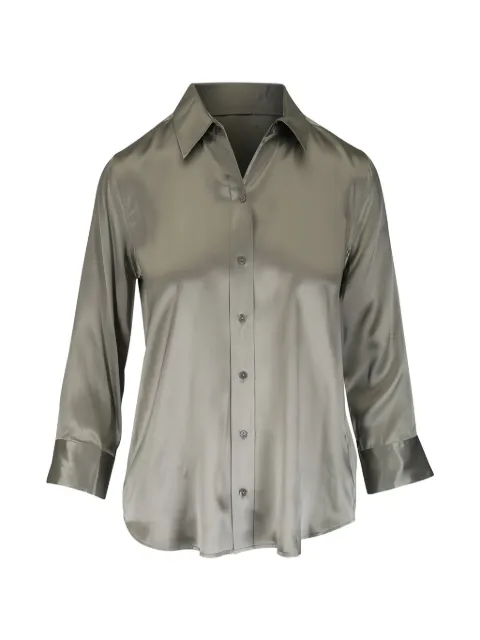 L'Agence Dani satin-finish long-sleeve shirt