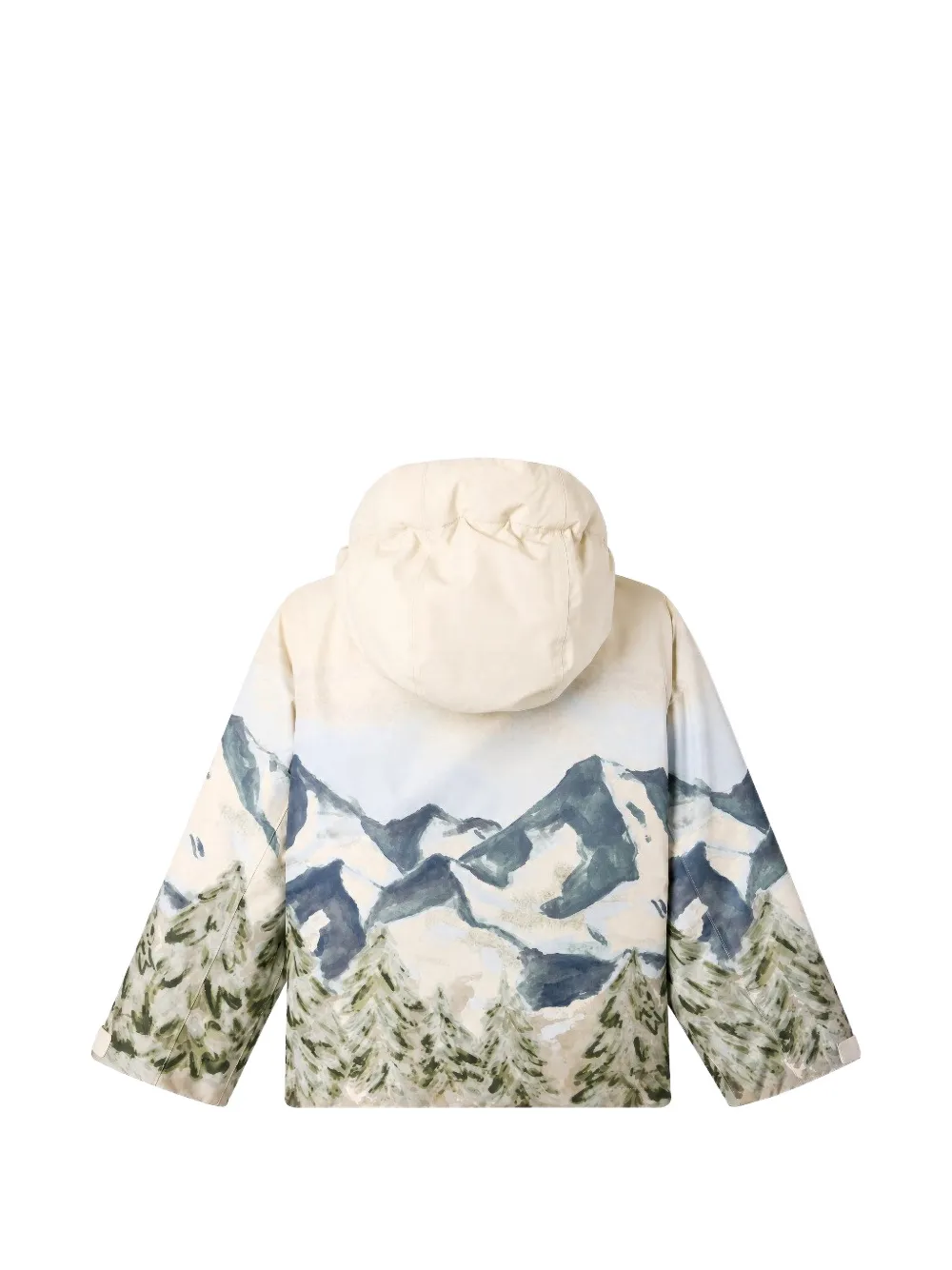 Bonpoint Mikado mountain-print hooded ski jacket Beige