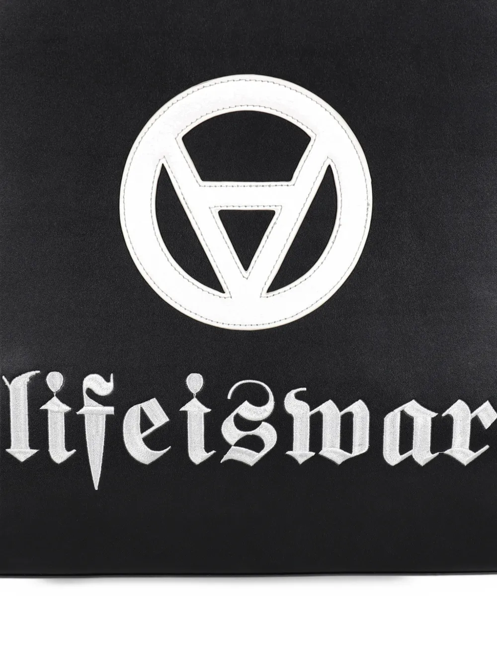 lifeiswar City logo-print tote bag Zwart