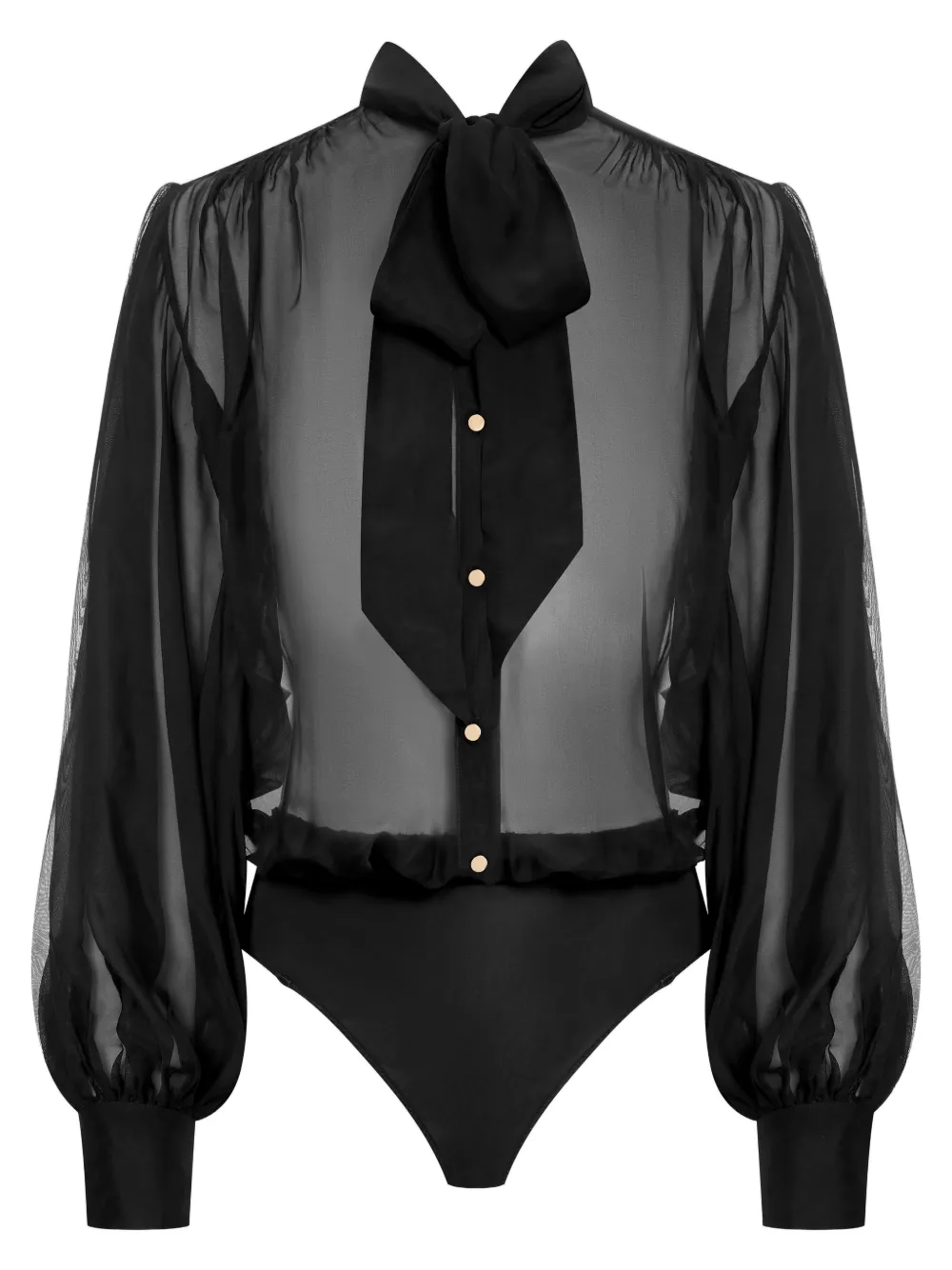 SCANDALE Inspiration Divine pussy-bow bodysuit - Nero
