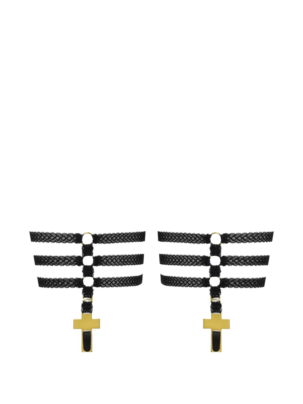 SCANDALE Inspiration Divine cross-pendant garters - Schwarz