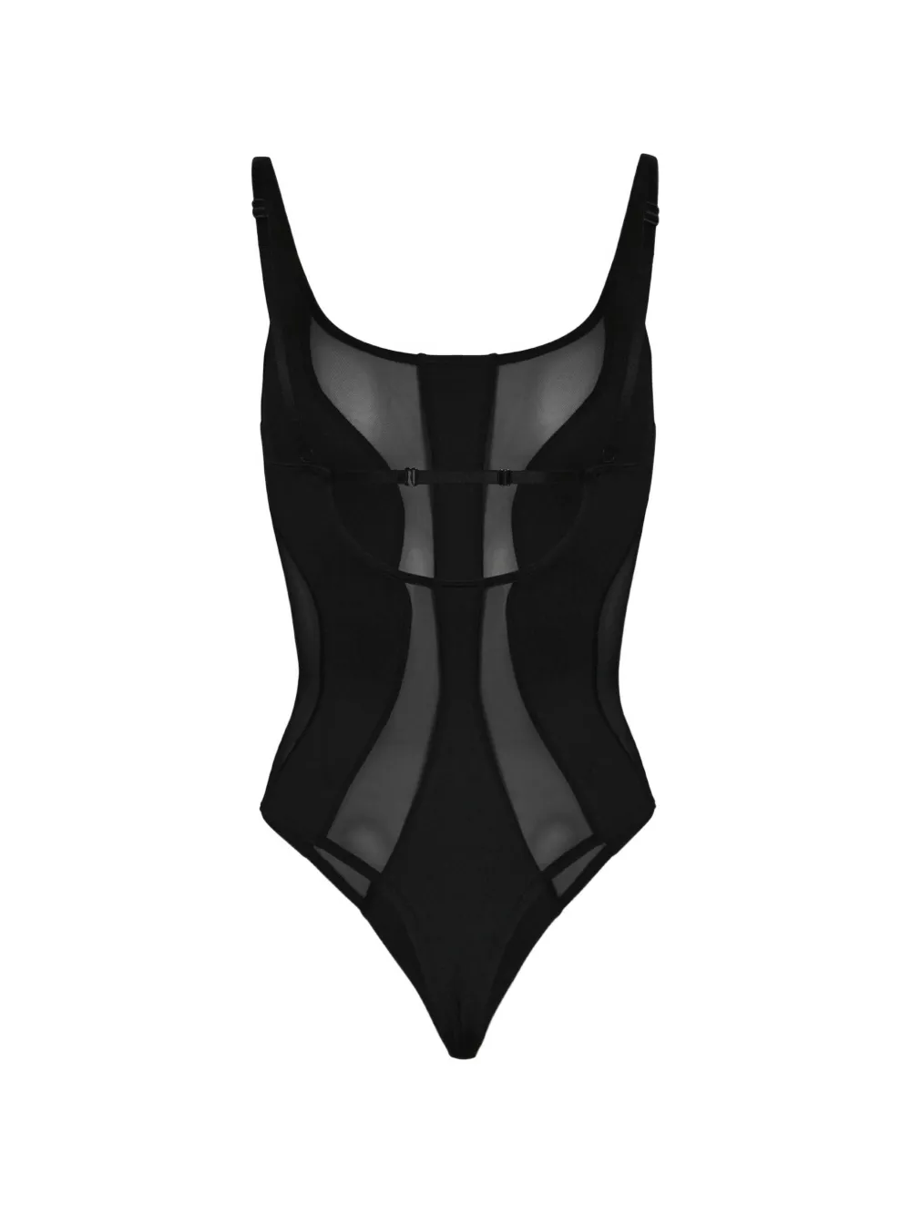 OW Collection Twist mesh-panel bodysuit Zwart