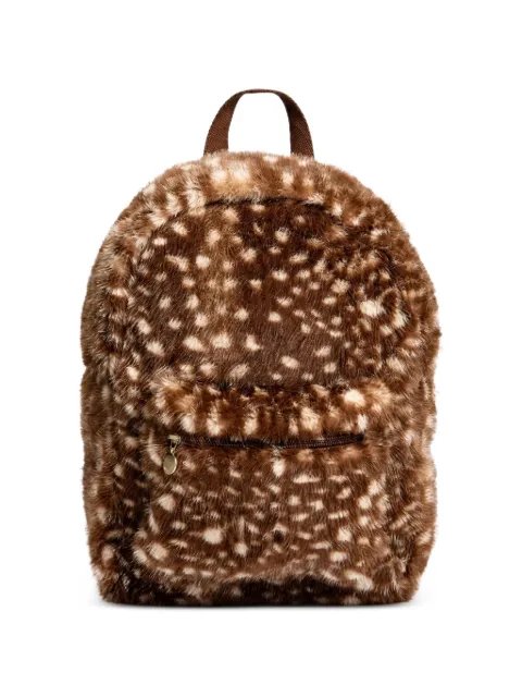 Bonpoint Ganj fawn-print faux-fur backpack