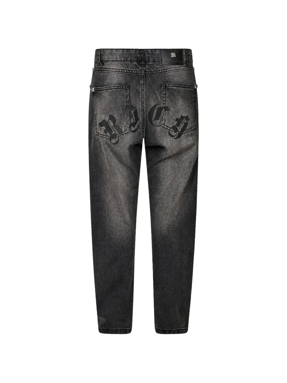 John Richmond Junior logo-print washed jeans Zwart