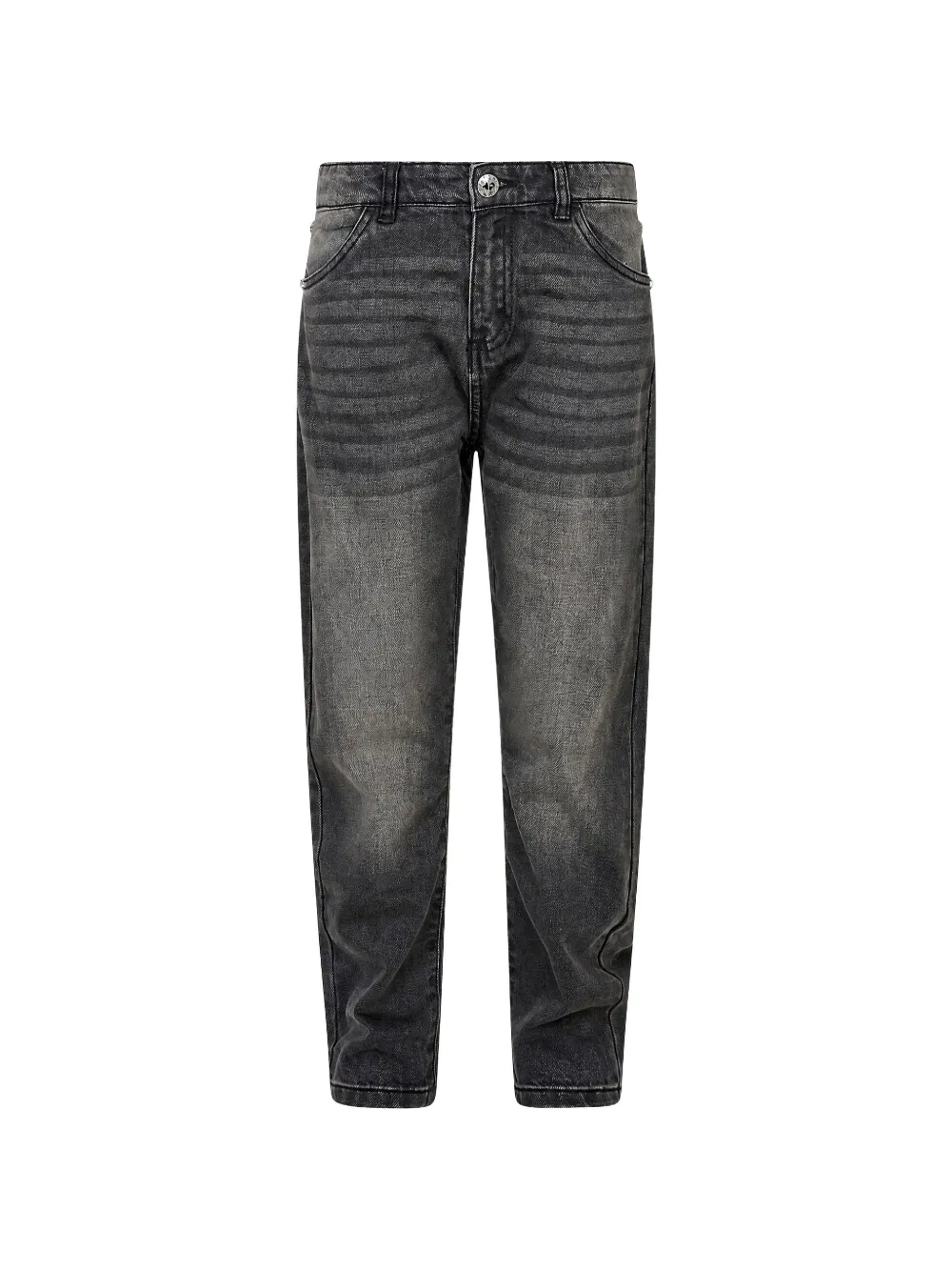 John Richmond Junior logo-print washed jeans Zwart