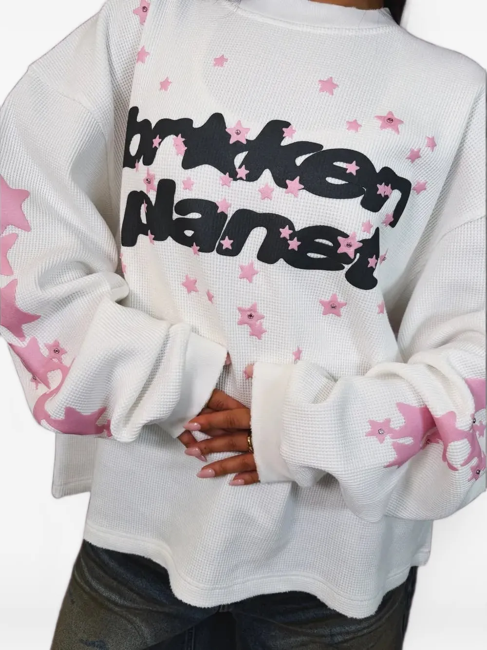 BROKEN PLANET Allstars waffle-knit T-shirt Beige