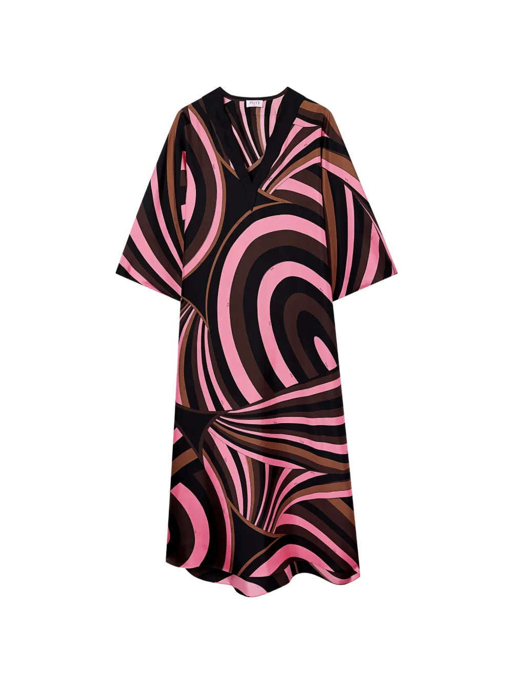 PUCCI Iride-print silk kaftan Zwart