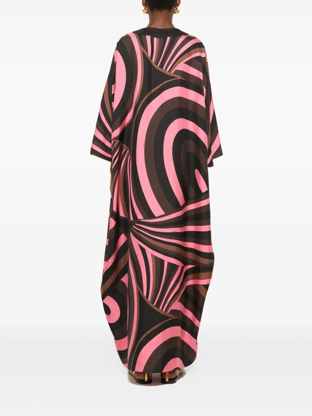 PUCCI Iride-print silk kaftan Zwart