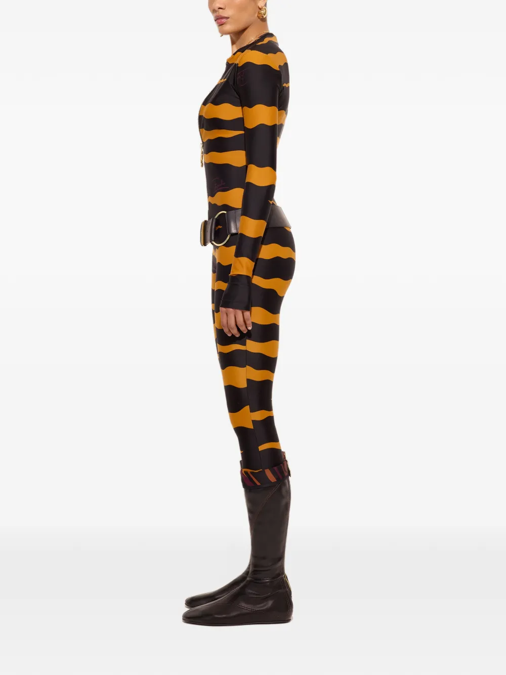 PUCCI Fiamme-print lycra jumpsuit Zwart