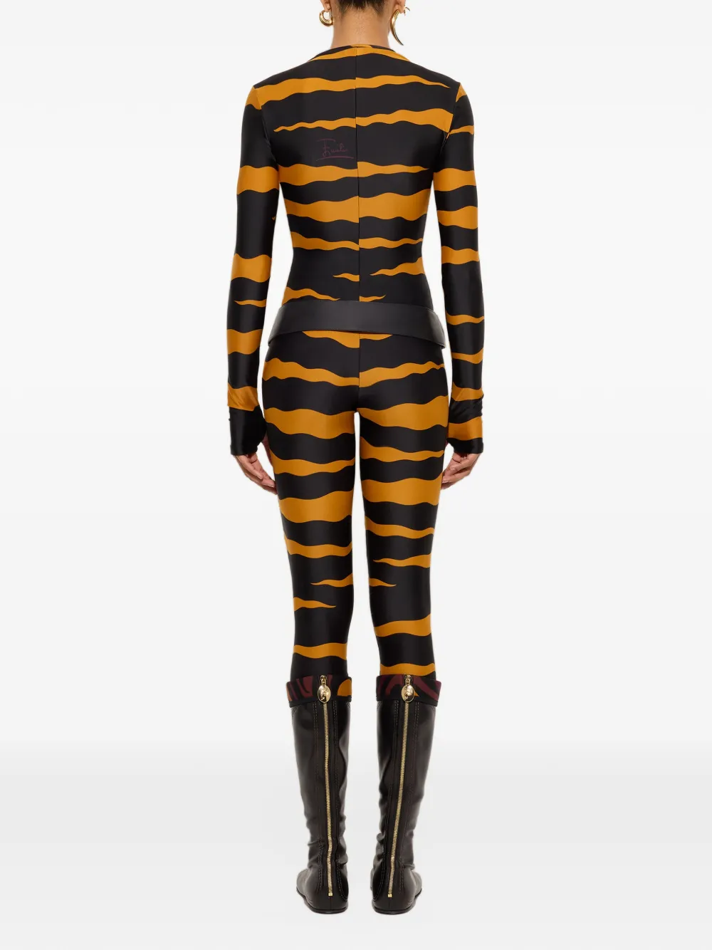 PUCCI Fiamme-print lycra jumpsuit Zwart