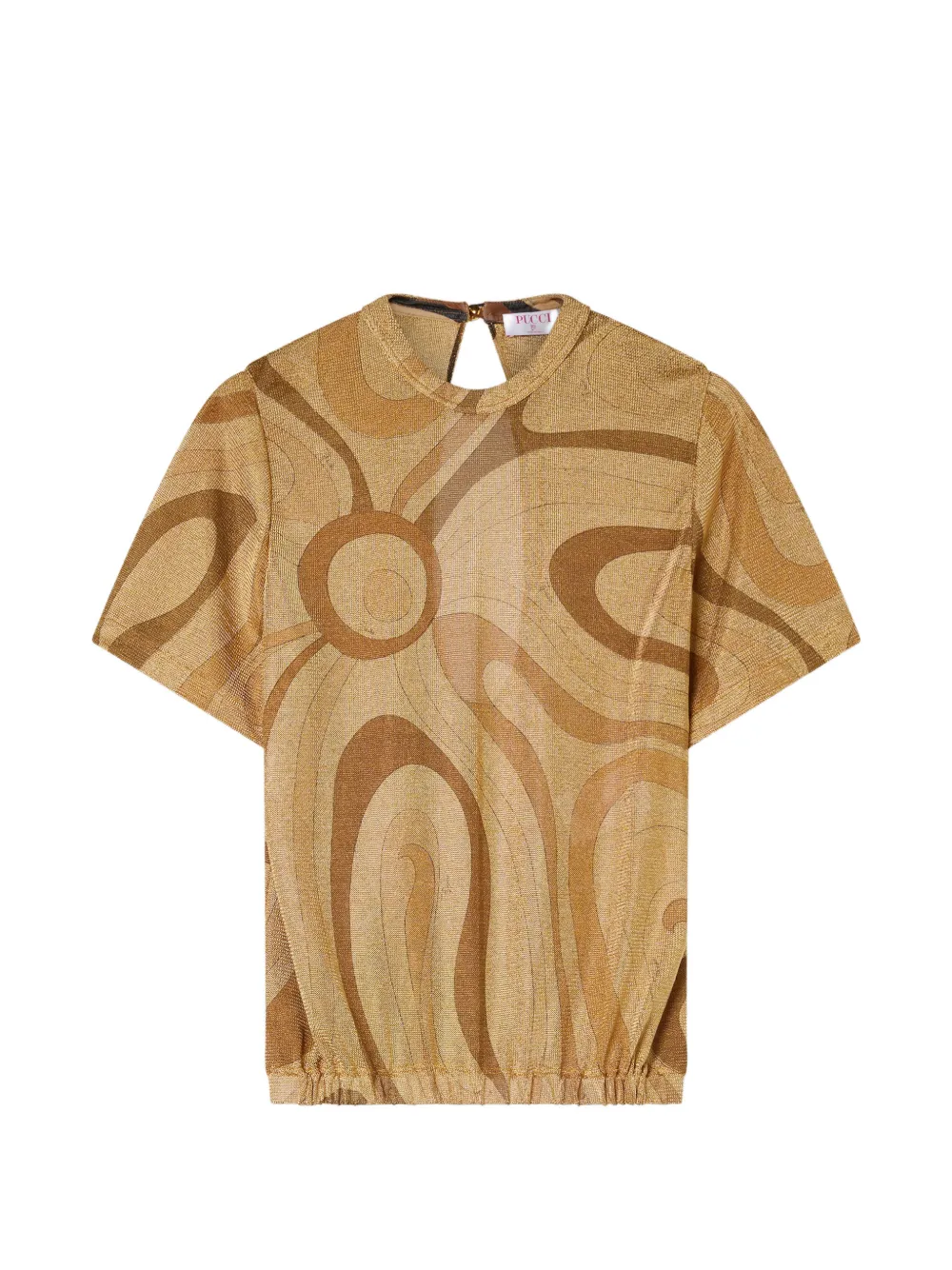 PUCCI Marmo-print voile gold top - Or PUCCI Marmo-print voile gold top - Or