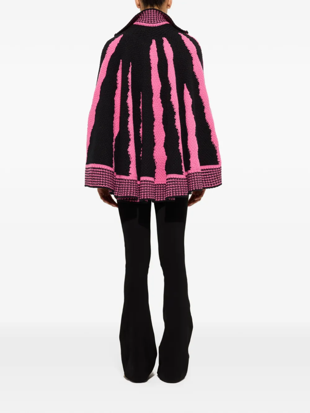 PUCCI Fiamme-print wool cape Zwart