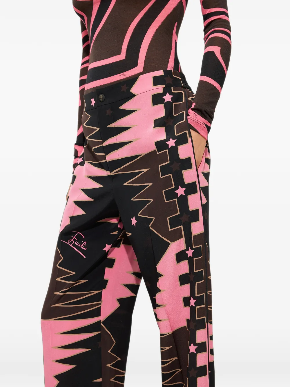 PUCCI Valdimontone-print silk pants Bruin