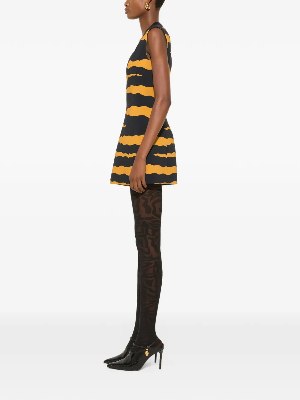 PUCCI Fiamme-print cady dress Zwart