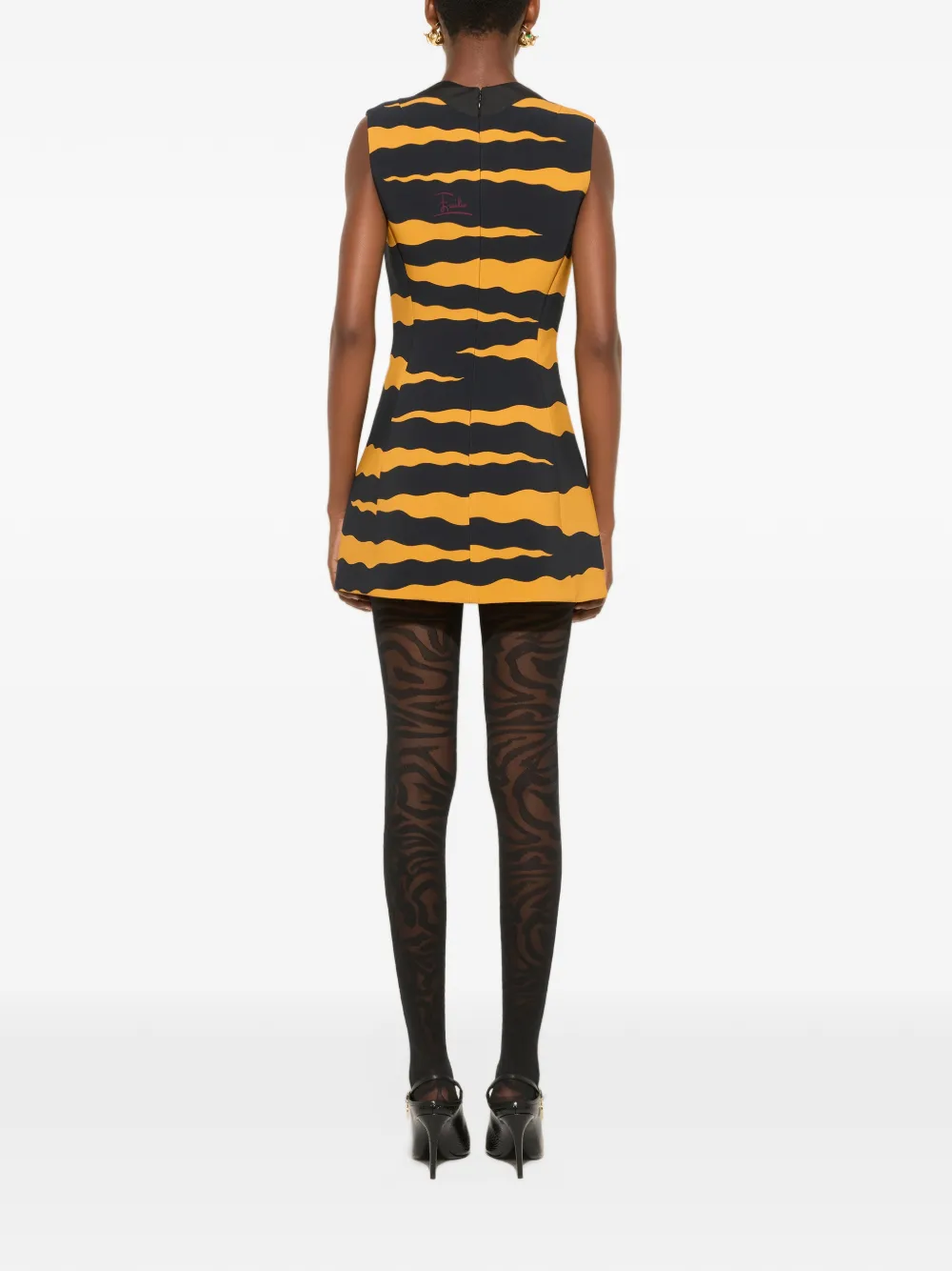 PUCCI Fiamme-print cady dress Zwart