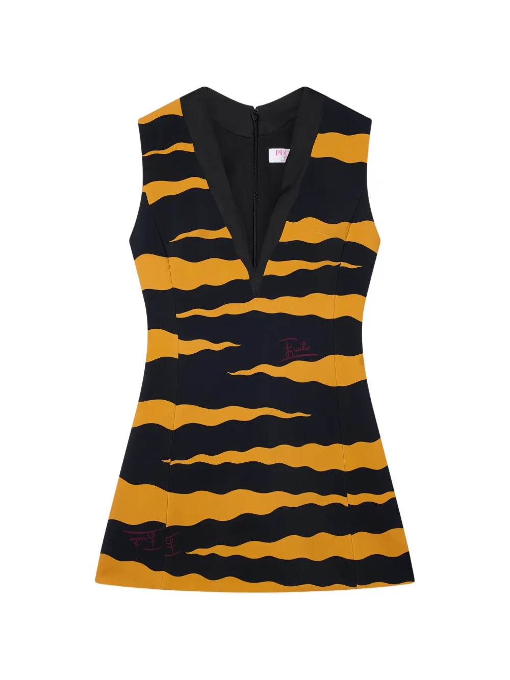 PUCCI Fiamme-print cady dress Zwart