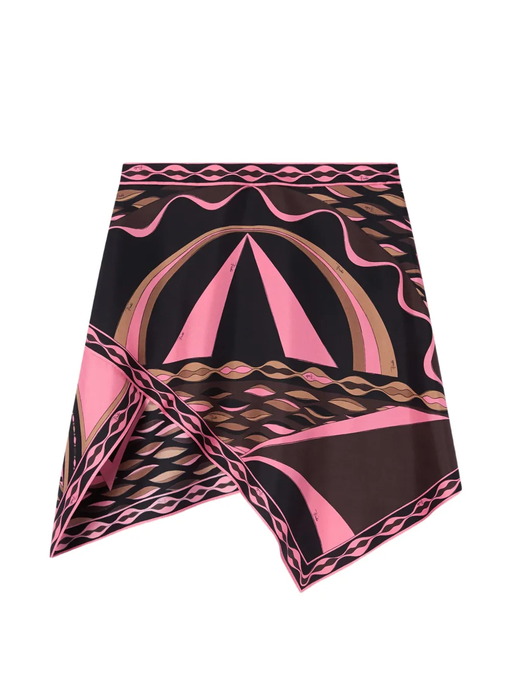 PUCCI Dune print silk scarf skirt Bruin