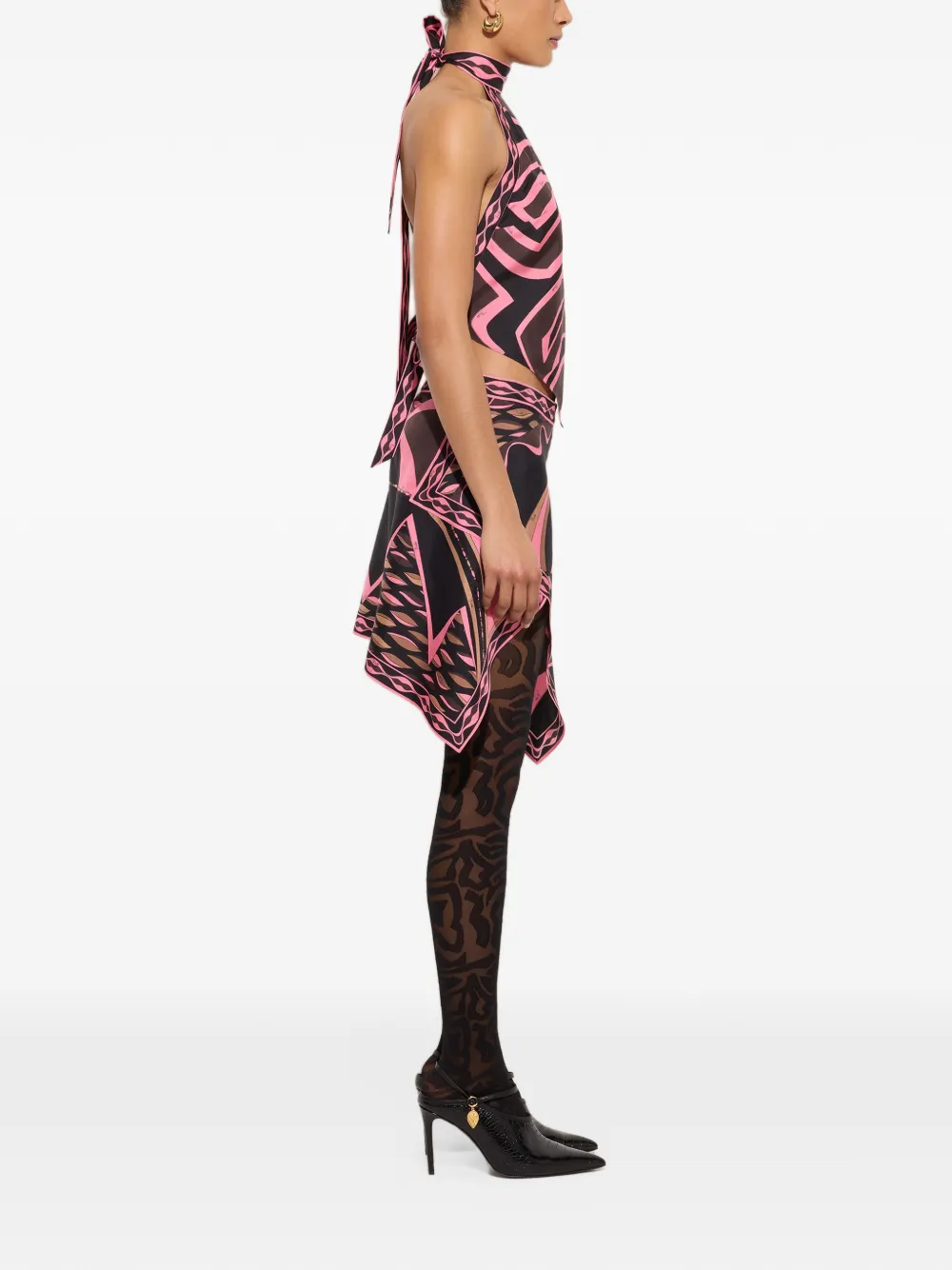 PUCCI Dune print silk scarf skirt Bruin