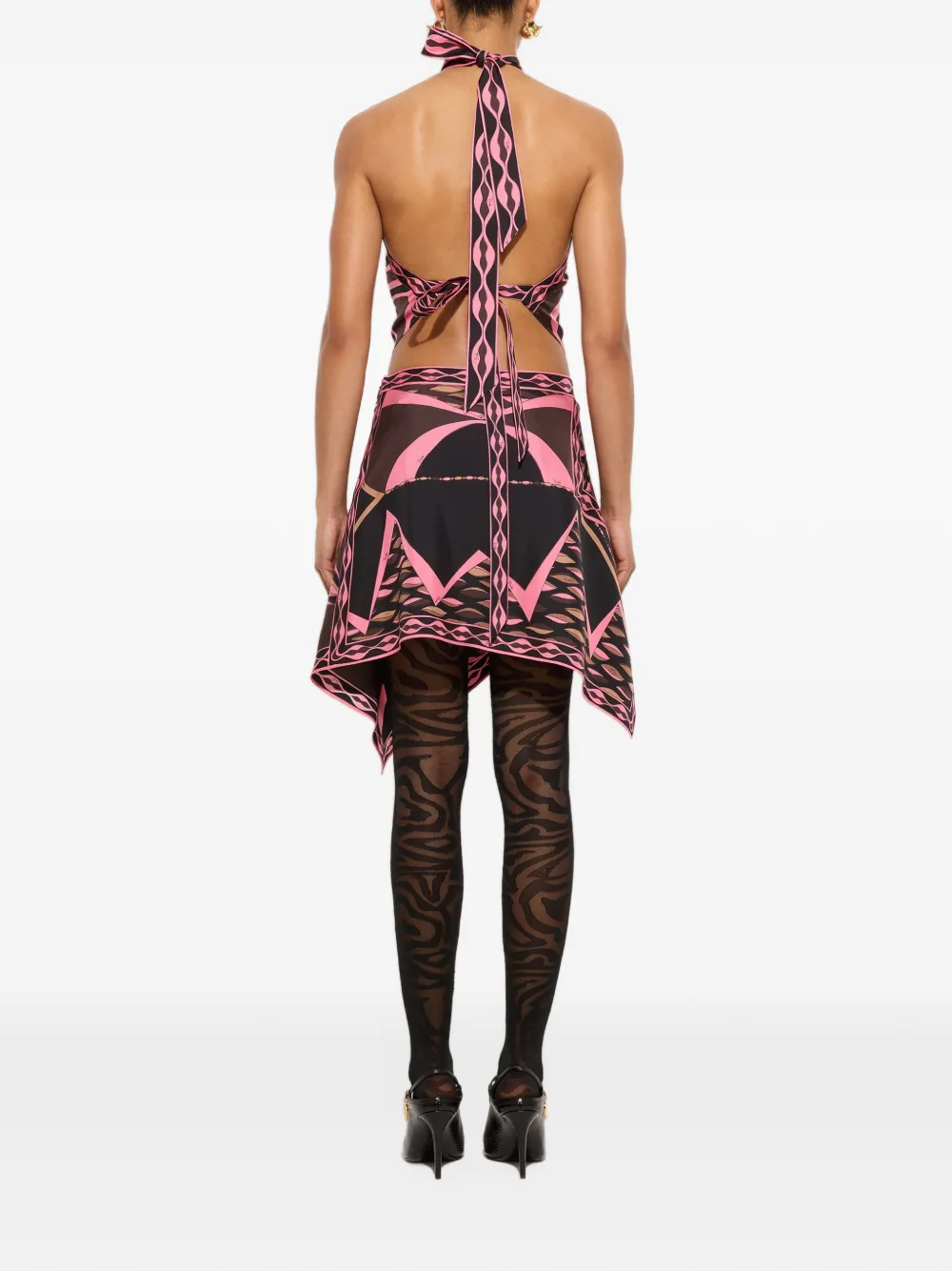 PUCCI Dune print silk scarf skirt Bruin