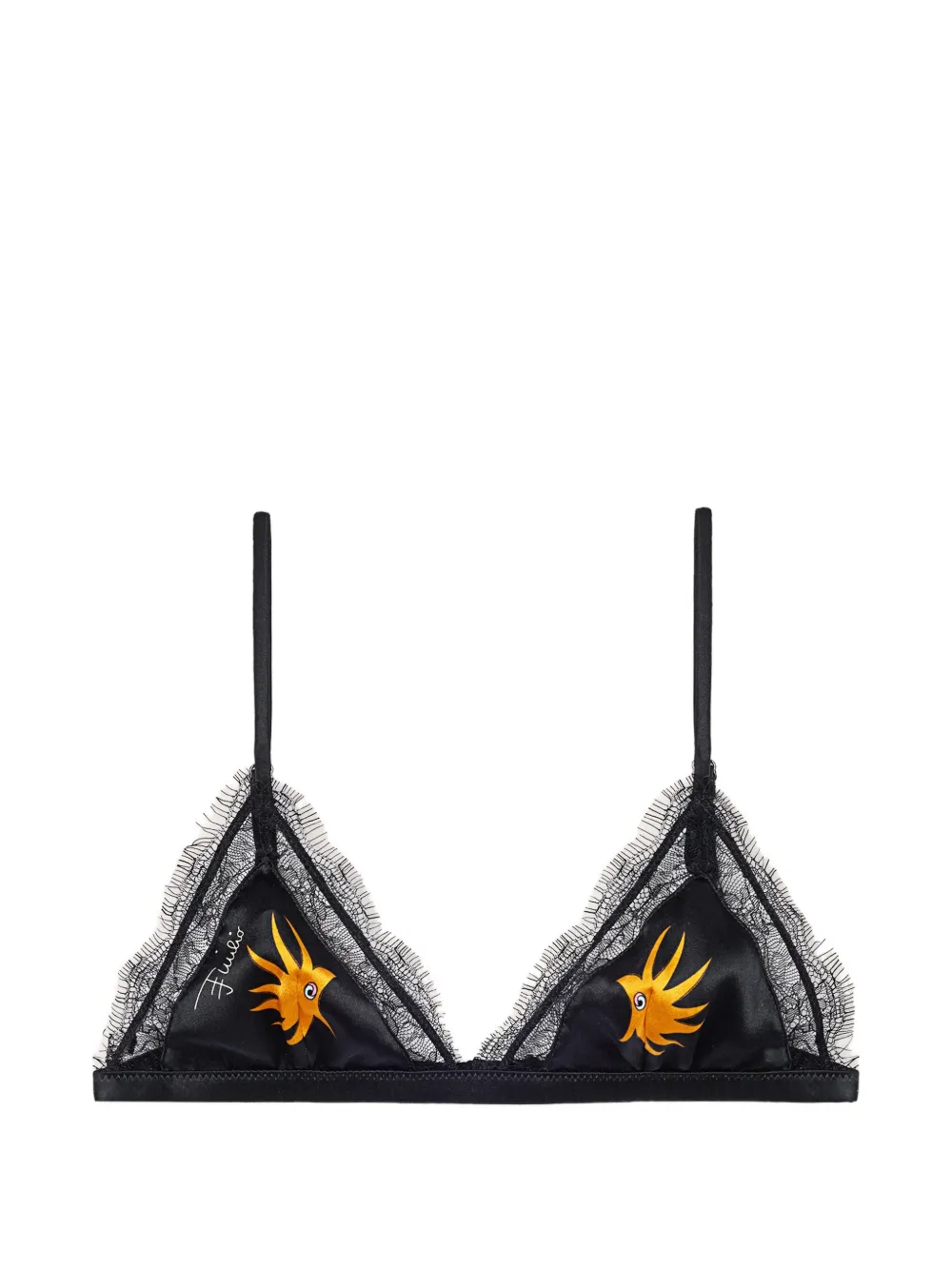 PUCCI lace-trim silk bralette - Schwarz