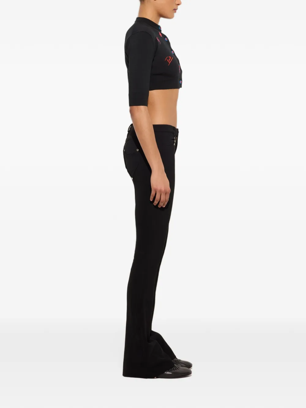 PUCCI embroidered wool cardigan Zwart
