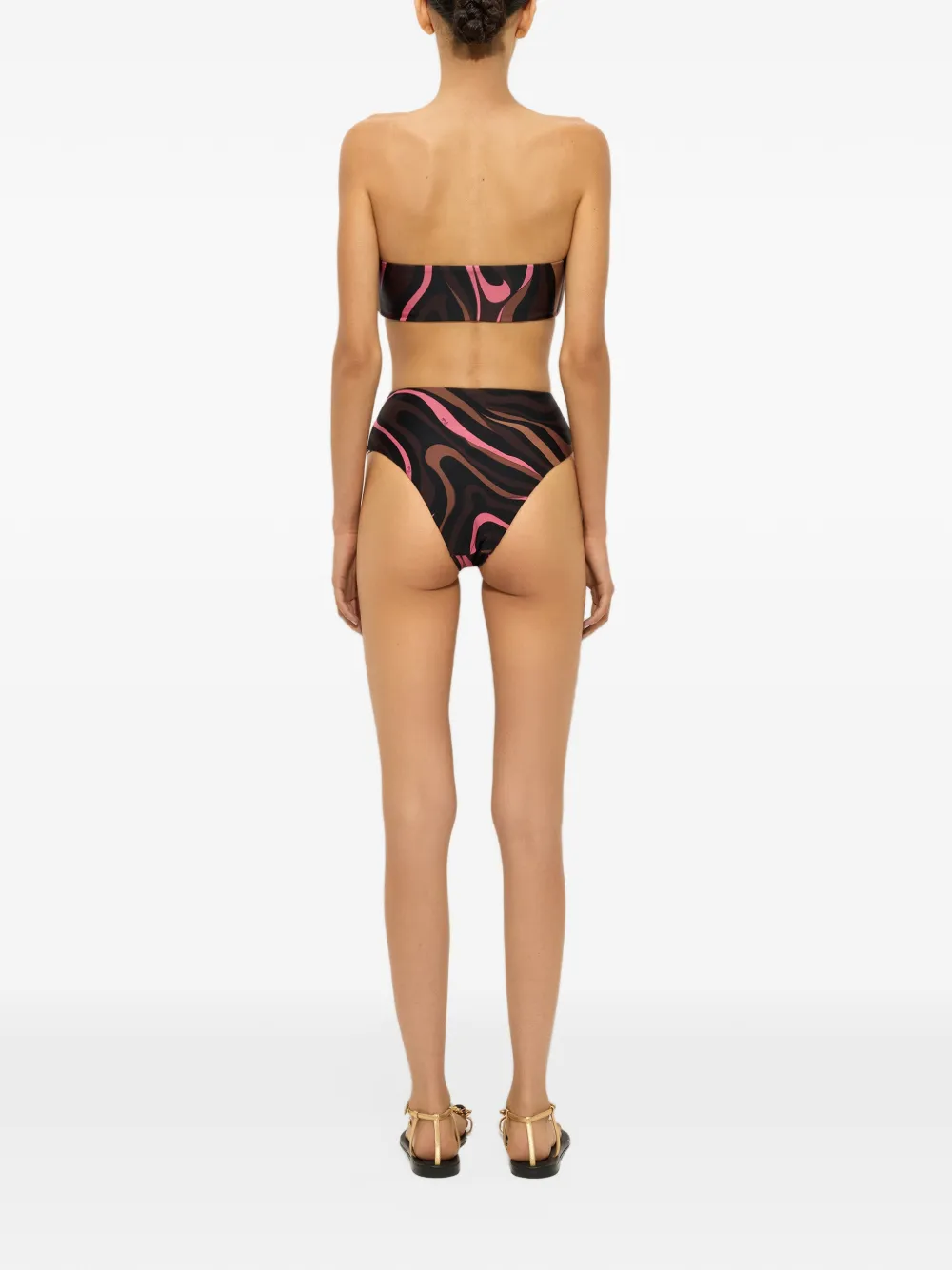 PUCCI Marmo-print bikini top Zwart