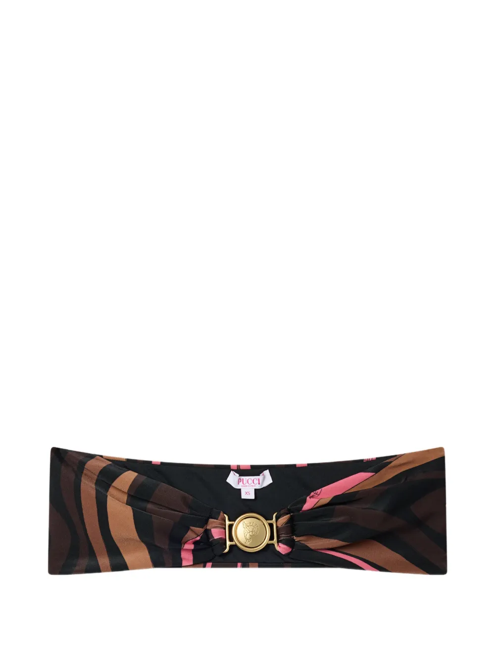 Pucci Marmo-print Bikini Top In Black