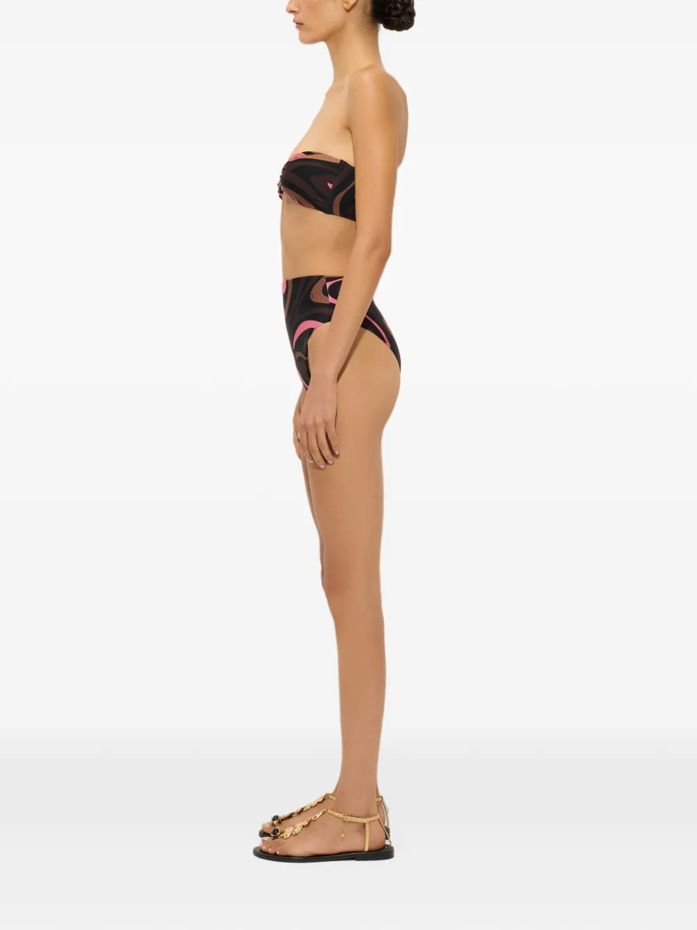 PUCCI Marmo-print bikini top Zwart