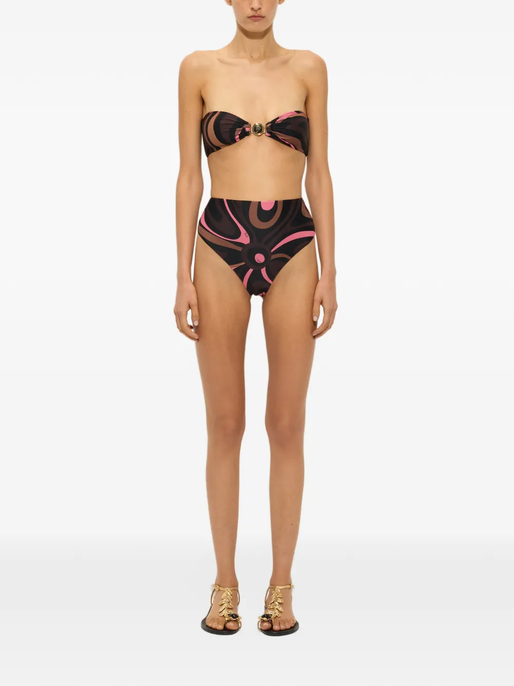 PUCCI Marmo-print bikini top Zwart