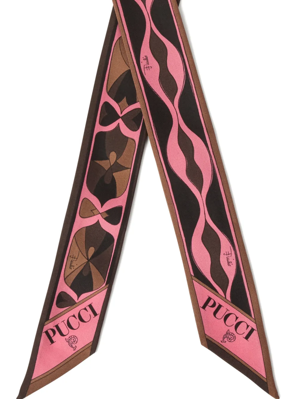 PUCCI Mixed print silk bandeau Roze