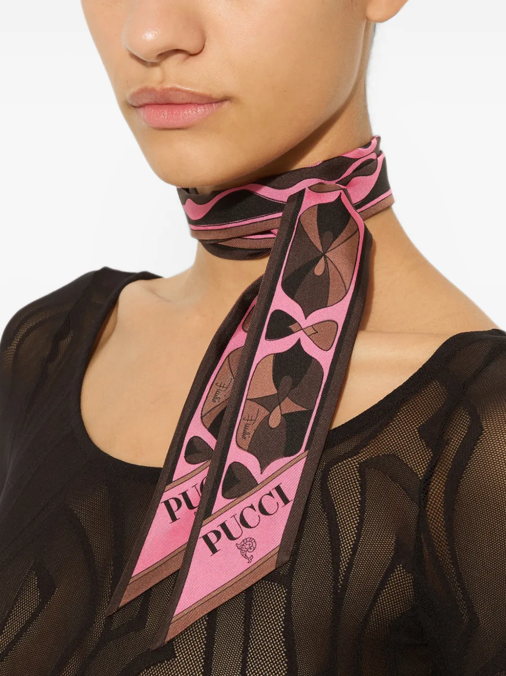 PUCCI Mixed print silk bandeau Roze