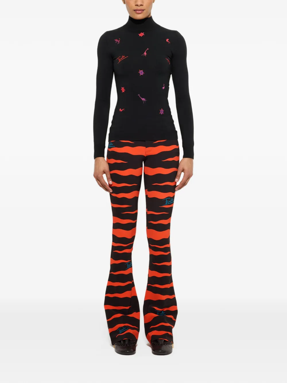 PUCCI embroidered wool sweater Zwart