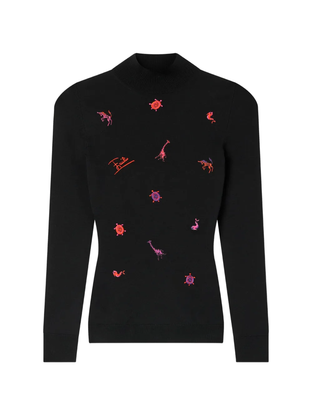 PUCCI embroidered wool sweater Zwart