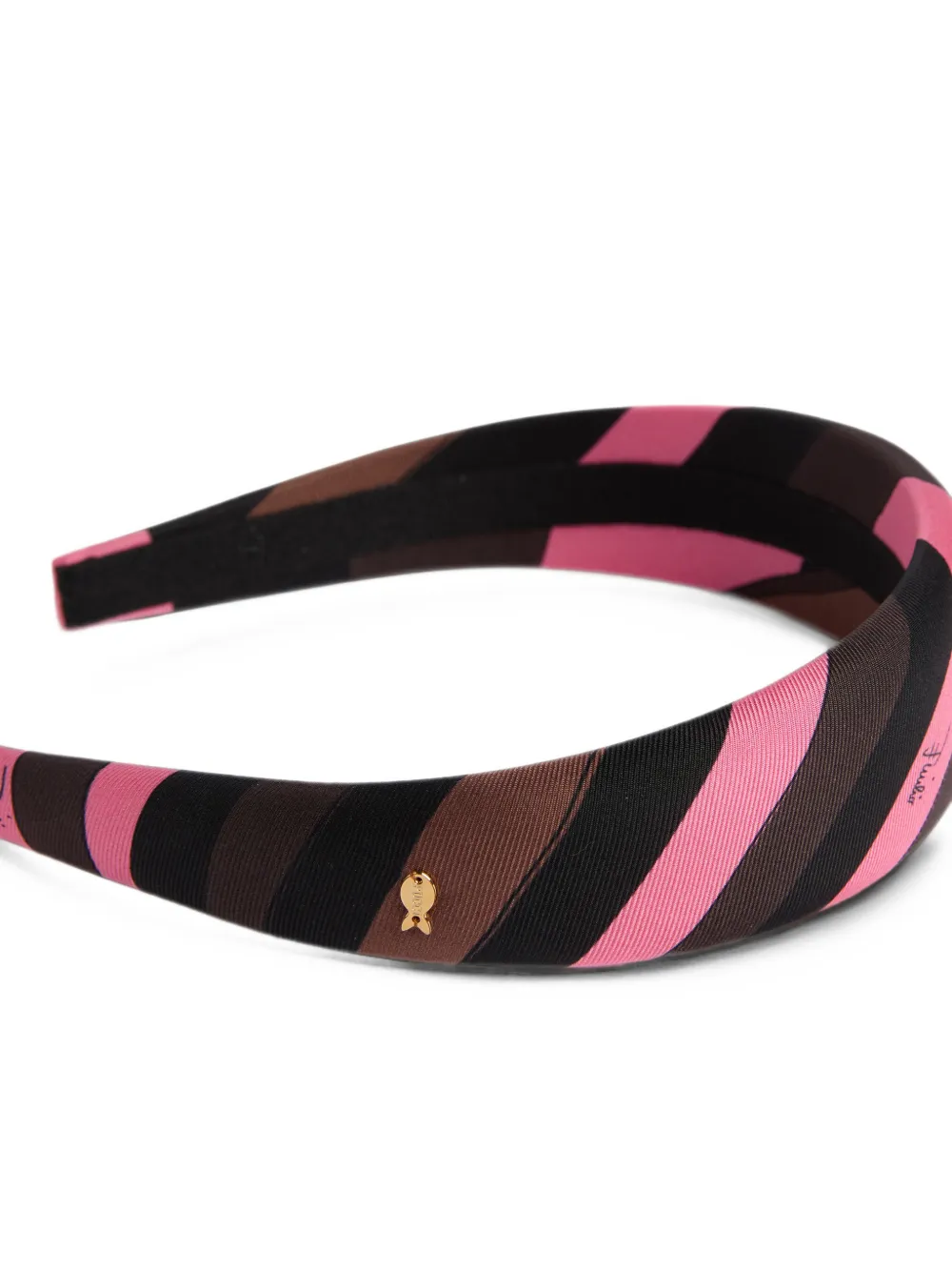 PUCCI Iride-print silk headband Zwart