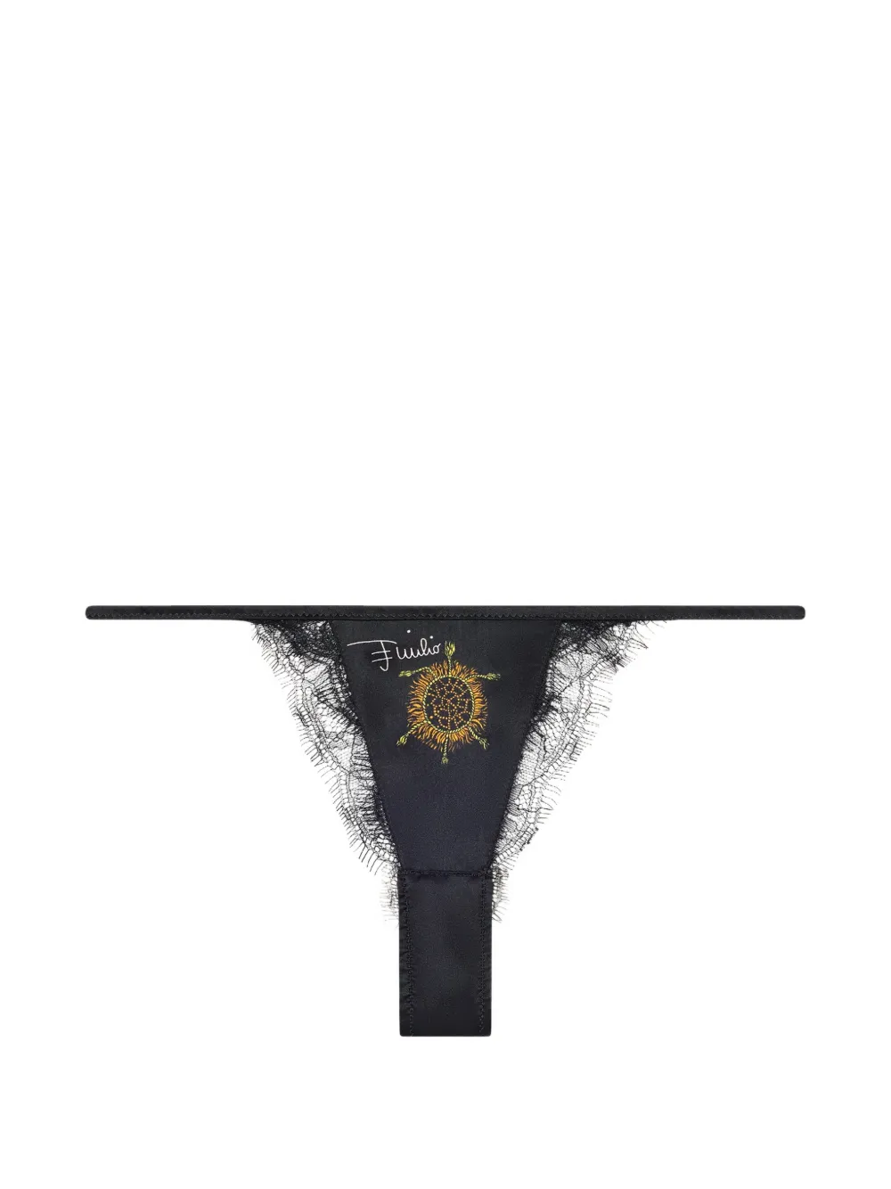 PUCCI silk satin thong Zwart