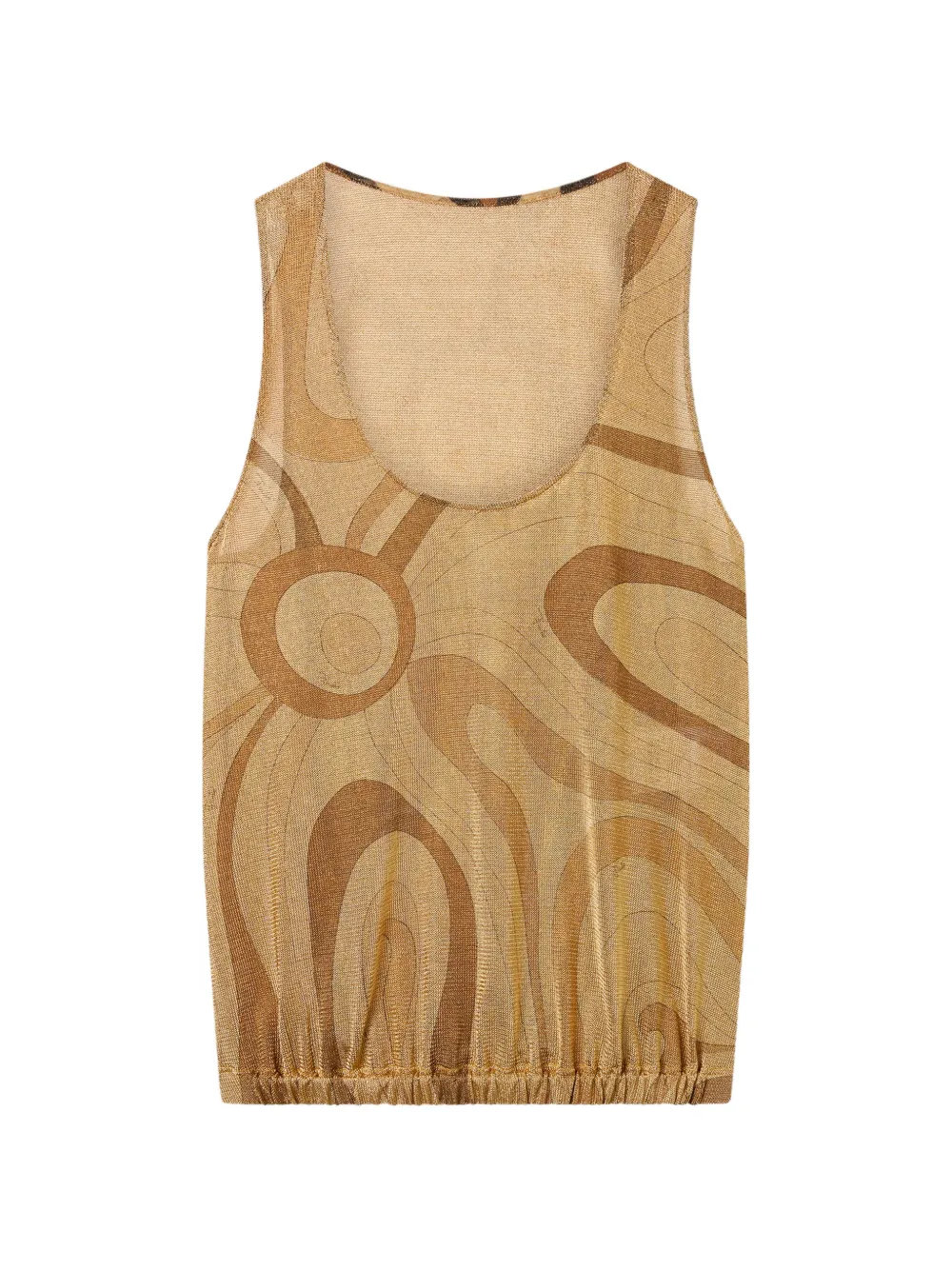 PUCCI Marmo-print voile gold top Goud
