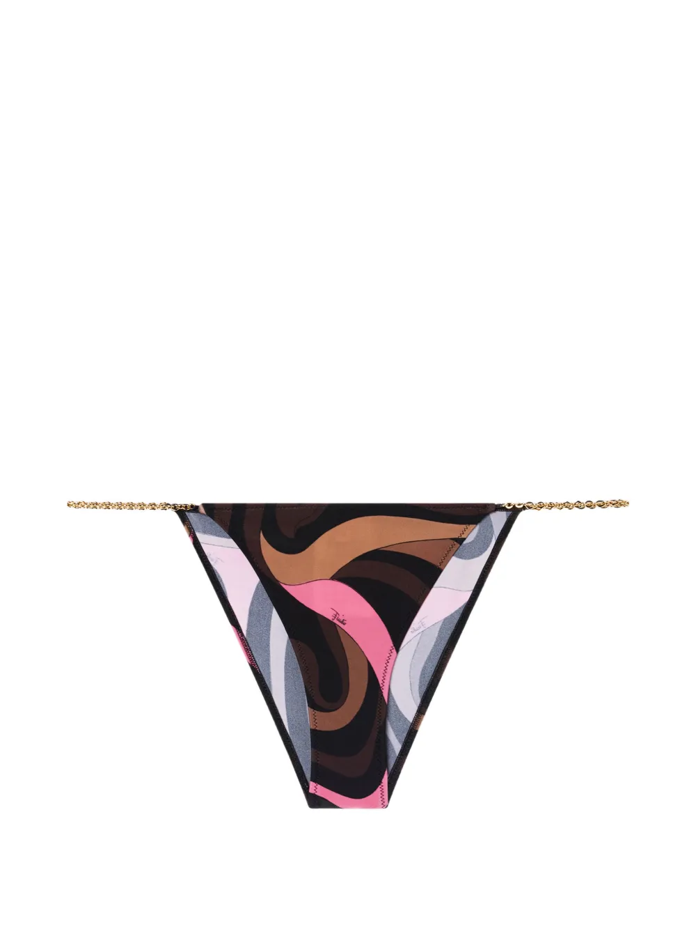 Pucci Marmo-print Bikini Bottom In Brown