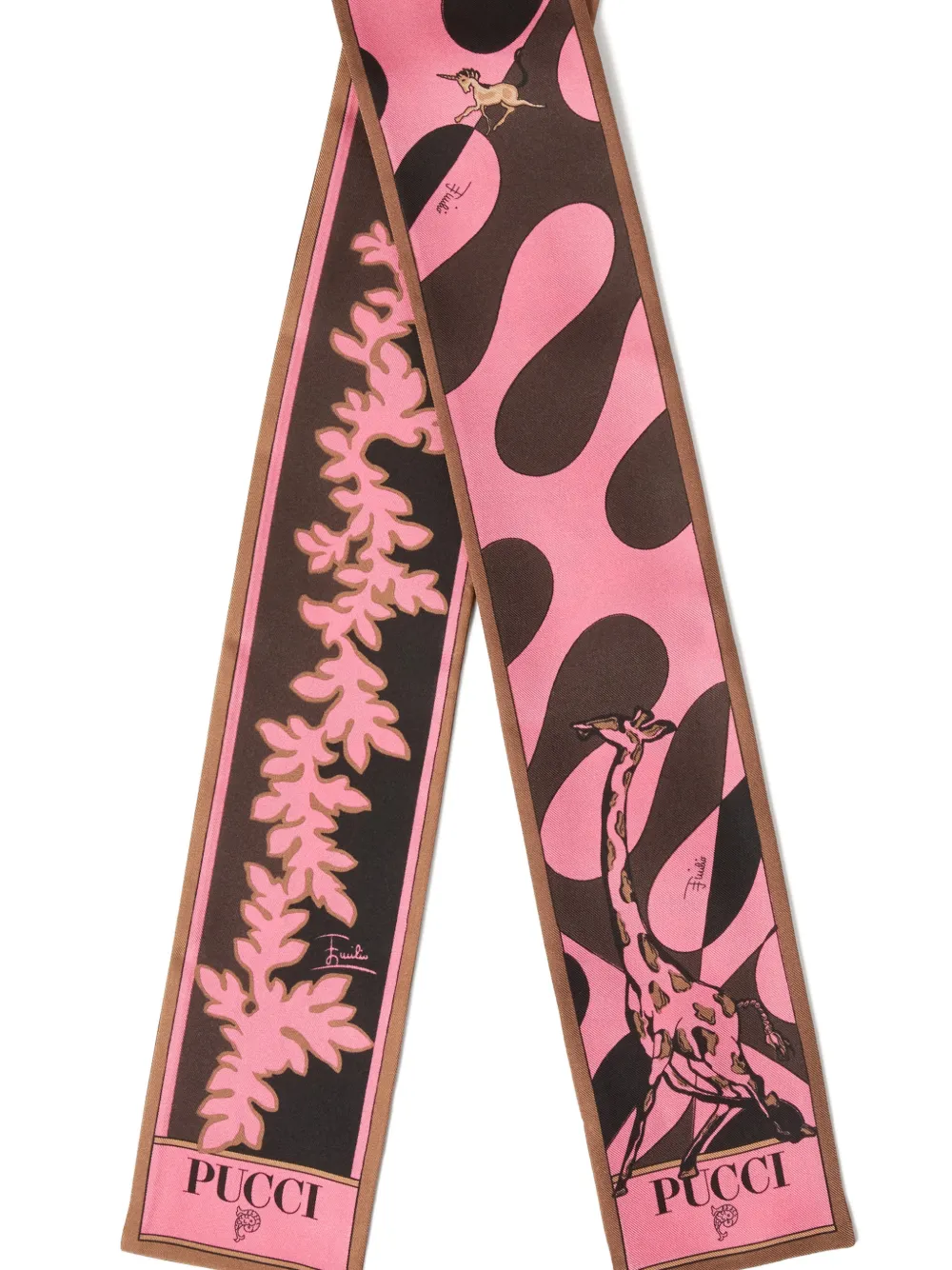PUCCI mixed-print silk bandeau Roze