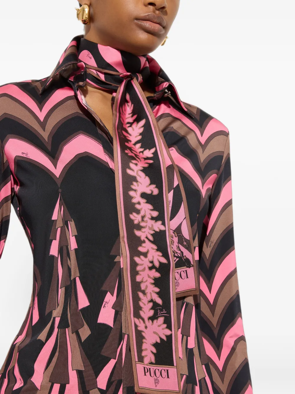 PUCCI mixed-print silk bandeau Roze