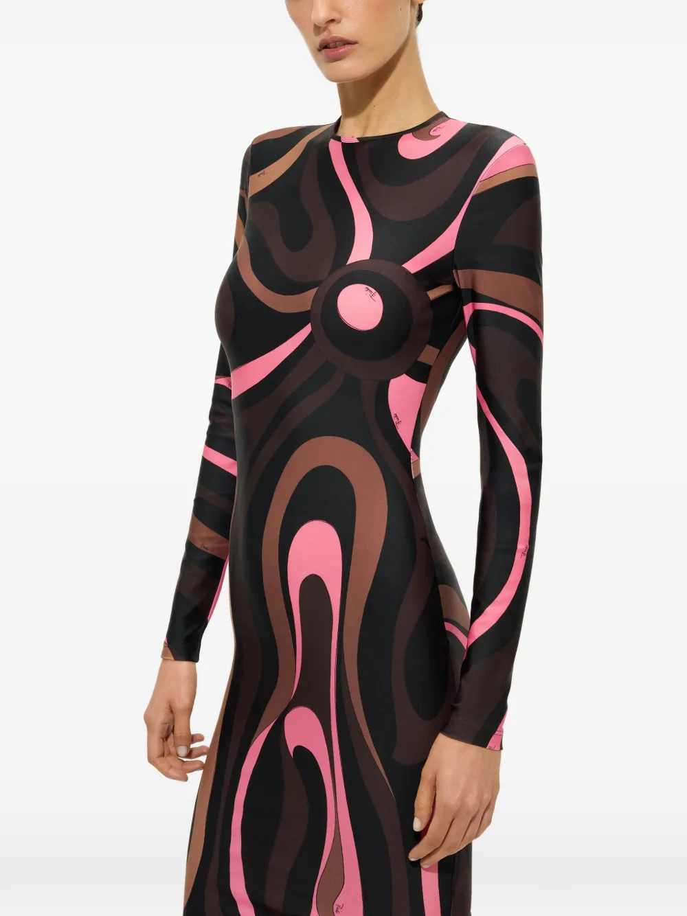 PUCCI Marmo-print fitted dress Zwart