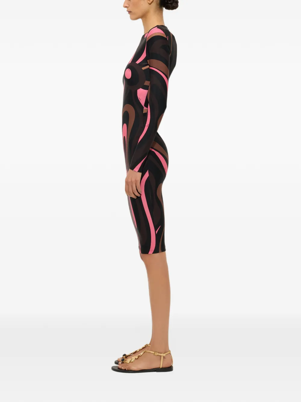 PUCCI Marmo-print fitted dress Zwart