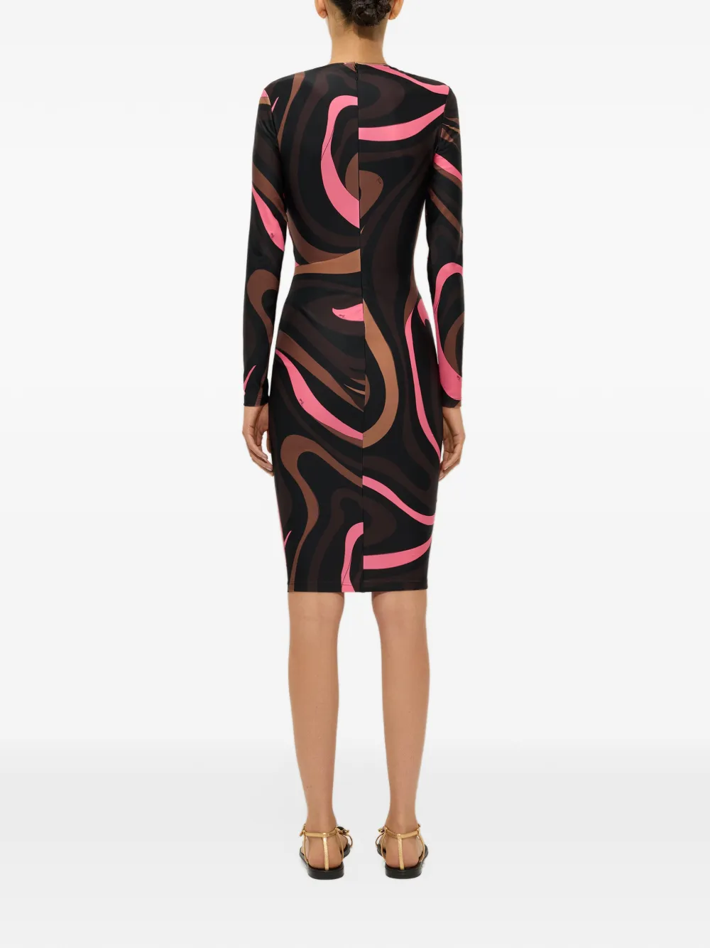 PUCCI Marmo-print fitted dress Zwart