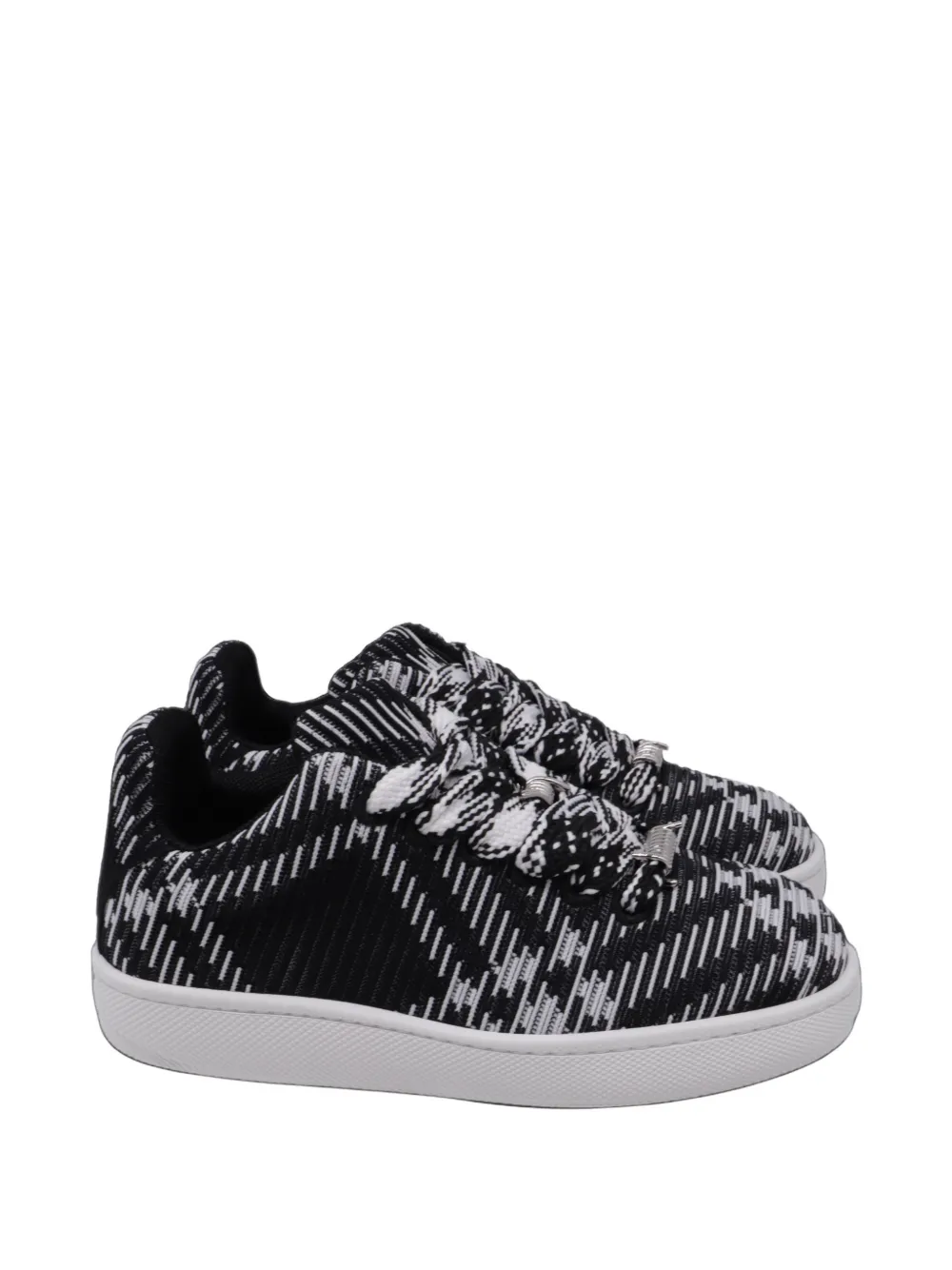 Burberry Pre-Owned Check-Knit Box sneakers - Schwarz