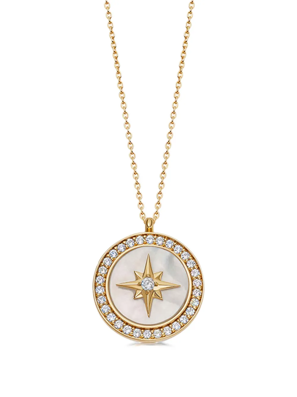Astley Clarke Polaris Mother Of Pearl Locket Necklace In Gold