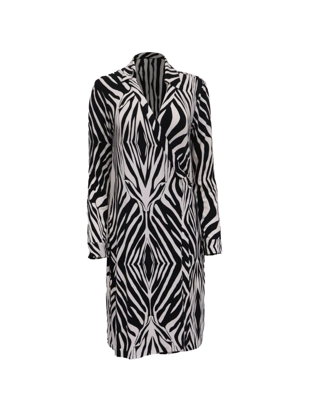 Diane Von Furstenberg Vintage Zebra-print wrap dress - Schwarz