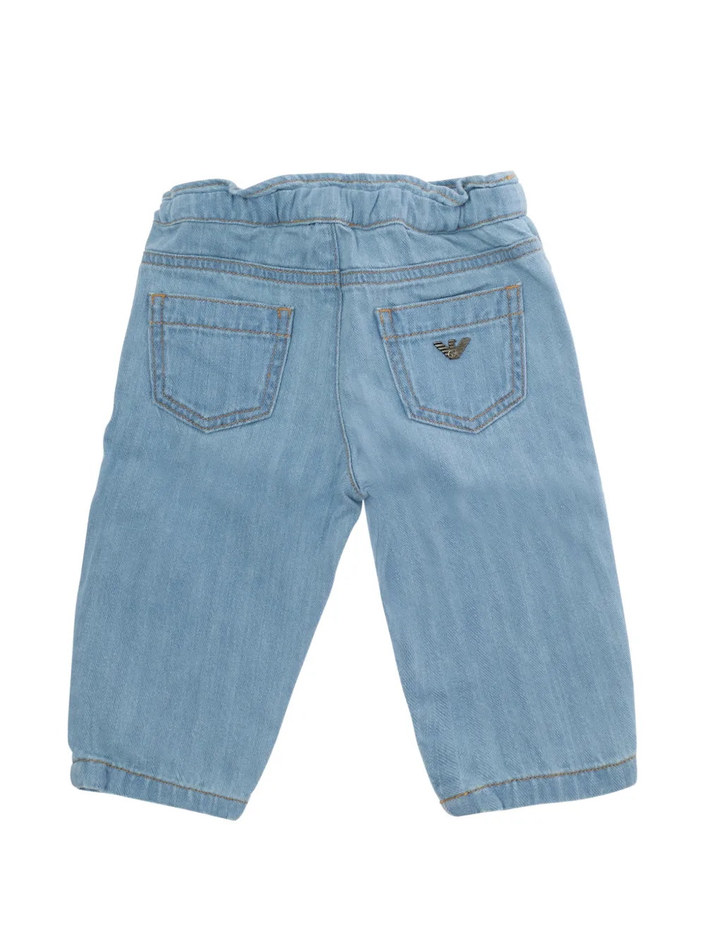 Emporio Armani Kids logo-plaque jeans Blauw